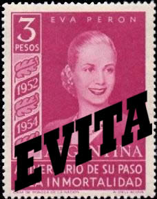 Evita Peron stamp portrait